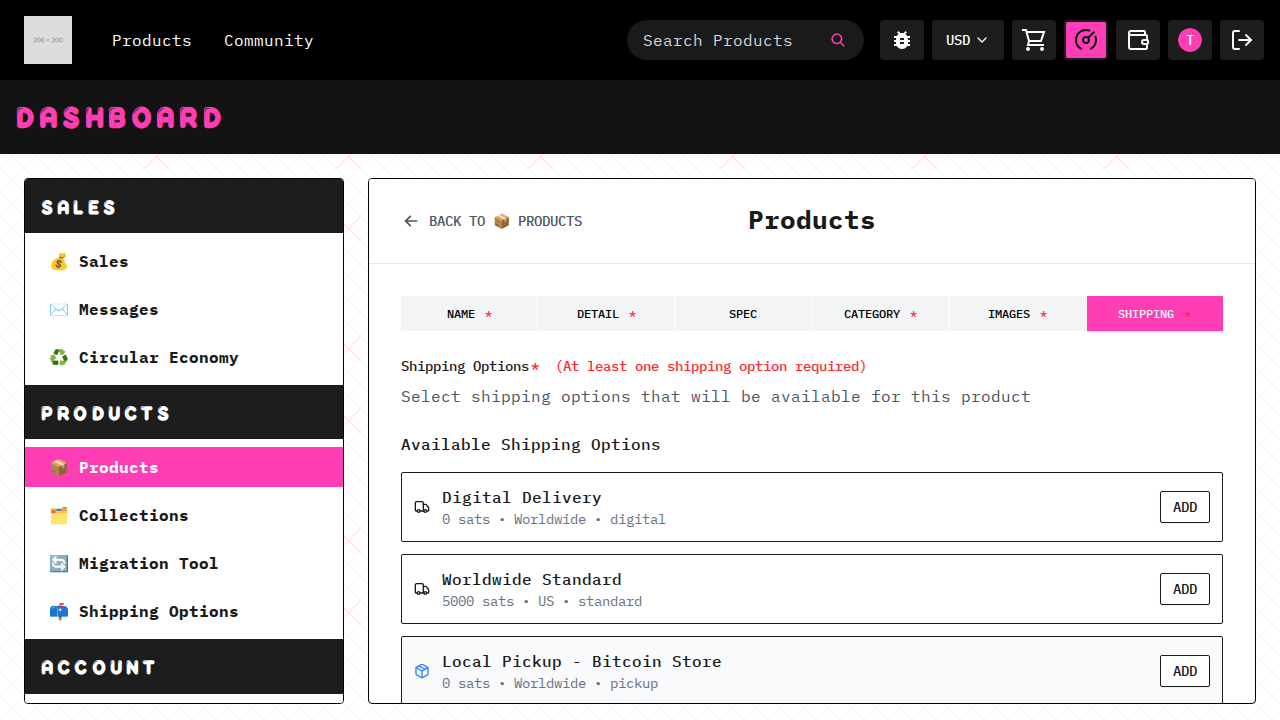 can create a new product